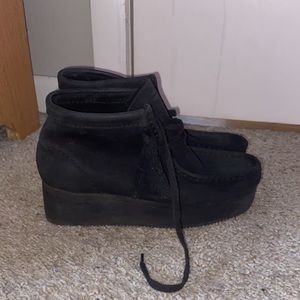 WALLABEE WEDGE WOMENS BLACK CLARKS ORIGINALS SIZE 6.5